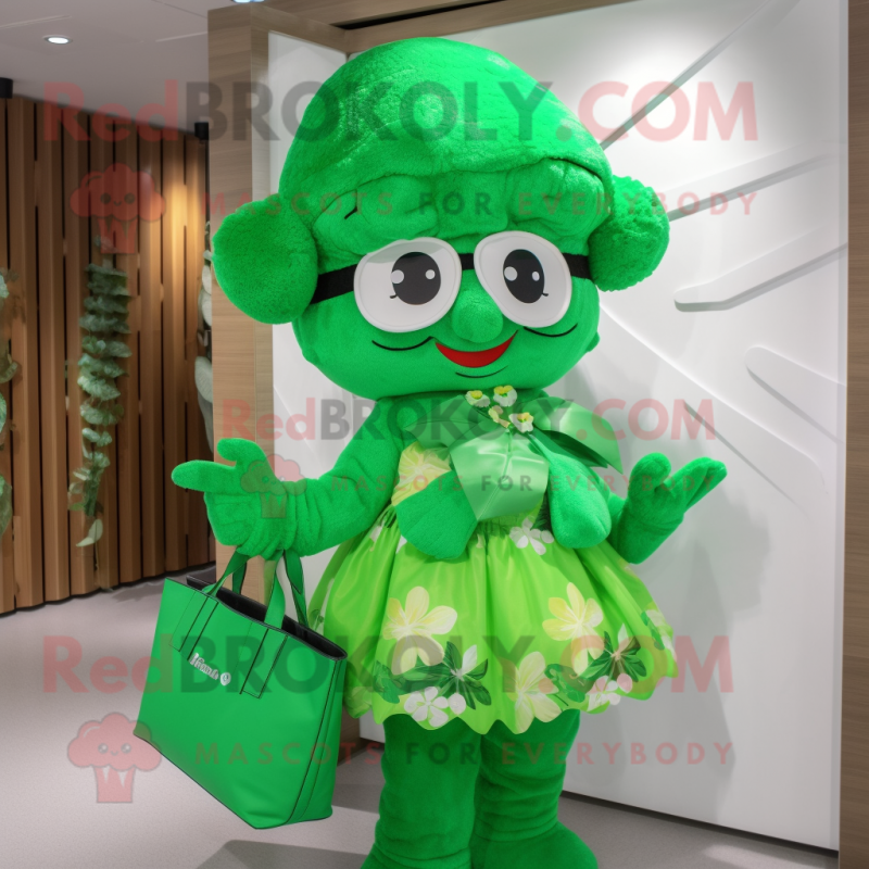 nan Bunch Of Shamrocks mascot costume character dressed with a Bikini and Clutch bags nan Bunch Of Shamrocks mascot costume character dressed with a Bikini and Clutch bags
