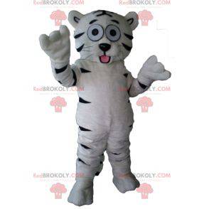 Dulce y conmovedora mascota tigre blanco y negro lindo -