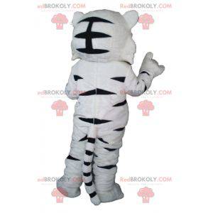 Mascotte de tigre blanc et noir mignon doux et attendrissant -