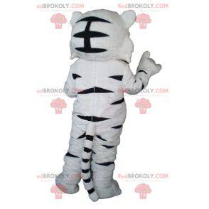 Sød og rørende sød hvid og sort tiger maskot - Redbrokoly.com