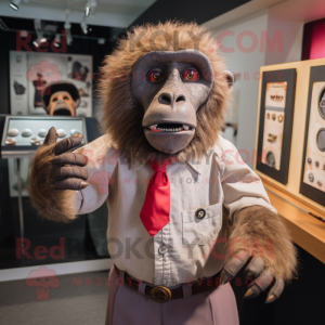 nan Baboon mascot costume character dressed with a Henley Shirt and Cufflinks