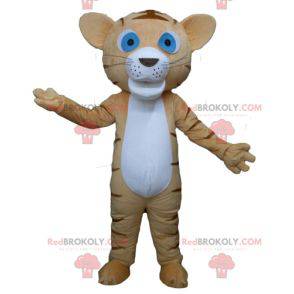 Brun og hvit tigermaskottkatt med blå øyne - Redbrokoly.com