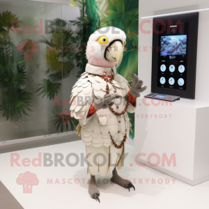 Beige Parrot maskot kostym...