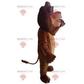 Bruine leeuw mascotte met mooie manen - Redbrokoly.com