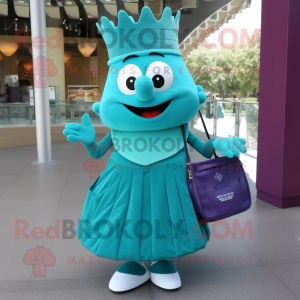 Teal Queen mascotte kostuum...