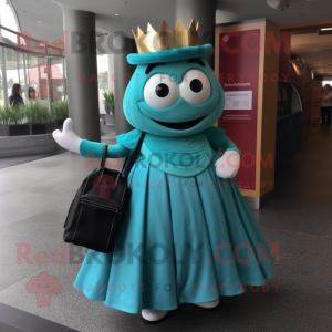 Teal Queen mascotte kostuum...