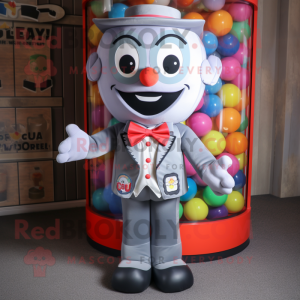 Grey Gumball Machine maskot...