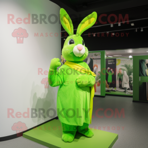 Lime Green Rabbit mascotte...