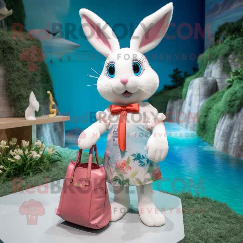 nan Rabbit mascot costume character dressed with a Swimwear and Handbags