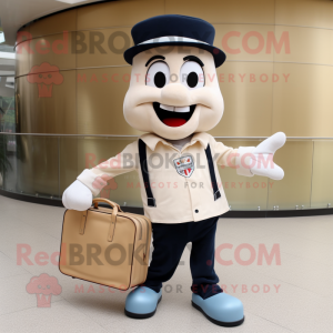 Cream Mime maskot kostume...