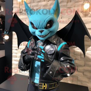 Cyan Bat mascotte kostuum...