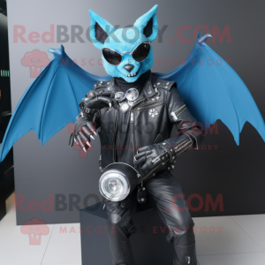 Cyan-Fledermaus Maskottchen...