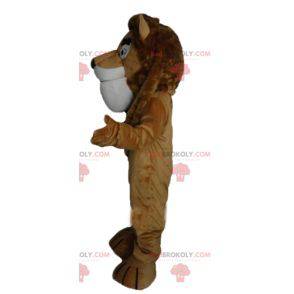 Mascote leão marrom gigante e de muito sucesso - Redbrokoly.com