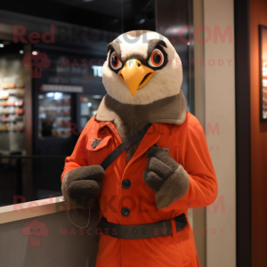 nan Falcon mascot costume character dressed with a Suit Jacket and Mittens