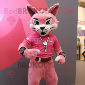 Roze Bobcat mascotte...