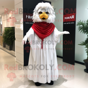 nan Fried Chicken mascot costume character dressed with a Empire Waist Dress and Scarves