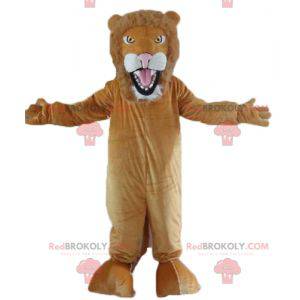 Mascotte de lion marron et blanc entièrement personnalisable -