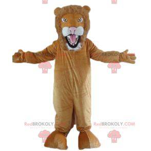 Fully customizable brown and white lion mascot - Redbrokoly.com