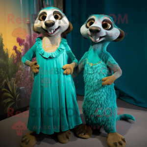 Teal Meerkat mascotte...