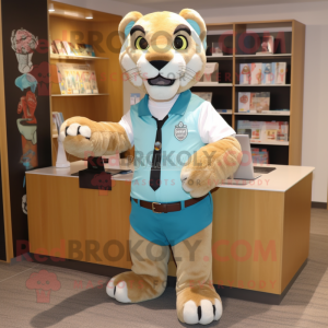 Cyan Mountain Lion maskot...