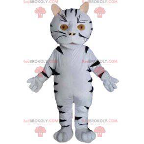 Mascote gigante do gato tigre branco e preto - Redbrokoly.com