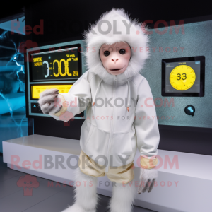 White Monkey maskot kostym...