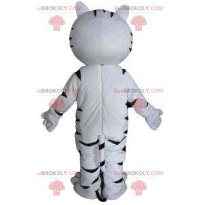 Mascote gigante do gato tigre branco e preto - Redbrokoly.com