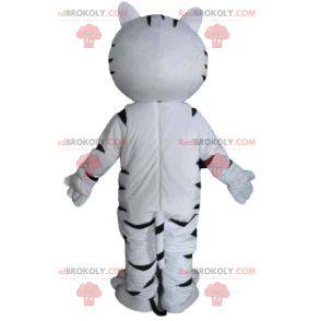 Giant white and black tiger cat mascot - Redbrokoly.com