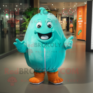 Teal Melon mascotte kostuum...