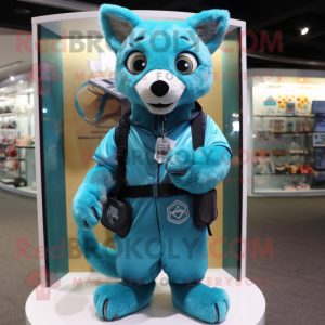 Cyan Dingo mascotte kostuum...