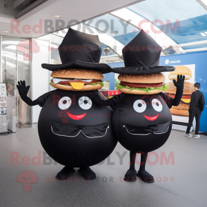 Sort hamburger maskot...