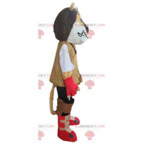 Tricolor lejonmaskot i biker explorer outfit - Redbrokoly.com
