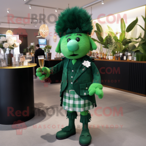 Groene doedelzak mascotte...