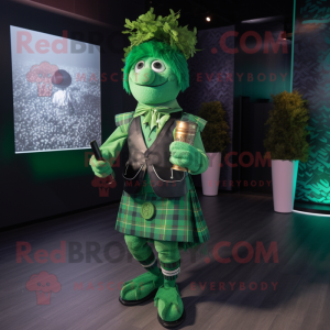 Grøn sækkepibe maskot...