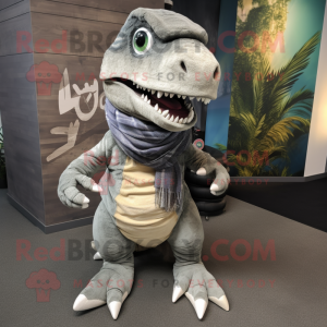 Grijs T Rex mascotte...