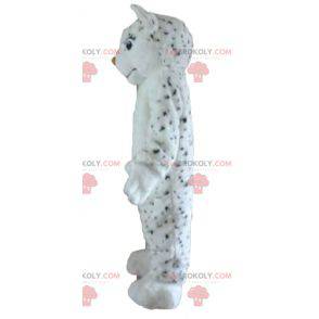 Mascote tigre branco peludo com manchas pretas - Redbrokoly.com