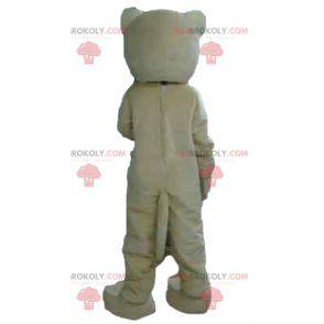Mascot tigre beige y blanco mirando feroz - Redbrokoly.com