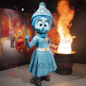 Sky Blue Fire Eater maskot...