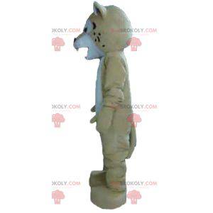 Beige mascotte e tigre bianca che sembra feroce - Redbrokoly.com