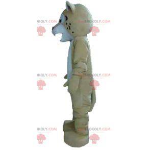 Beige mascotte e tigre bianca che sembra feroce - Redbrokoly.com