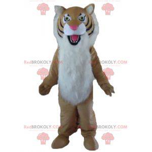 Mascotte de tigre marron blanc et noir poilu - Redbrokoly.com