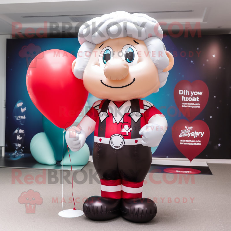 nan Heart Shaped Balloons mascot costume character dressed with a Rugby Shirt and Belts nan Heart Shaped Balloons mascot costume character dressed with a Rugby Shirt and Belts