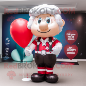 nan Heart Shaped Balloons mascot costume character dressed with a Rugby Shirt and Belts