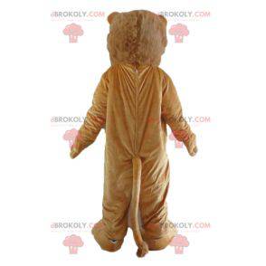 Mascote leão marrom e branco rugindo - Redbrokoly.com