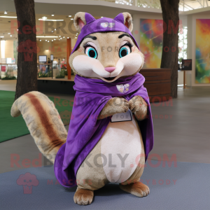 Lila Chipmunk maskot kostym...