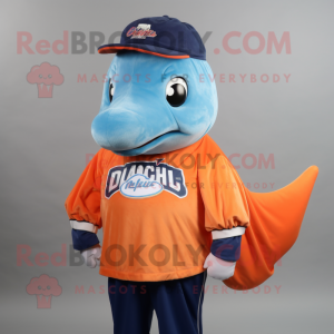 Peach Blue Whale maskot...