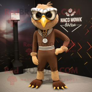 Brown Hawk maskot kostume...