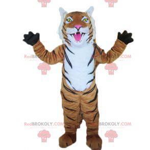 Mascotte de tigre marron blanc et noir - Redbrokoly.com