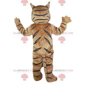 Mascotte de tigre marron blanc et noir - Redbrokoly.com