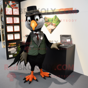 Olive Pheasant mascot costume character dressed with a Tuxedo and Wallets